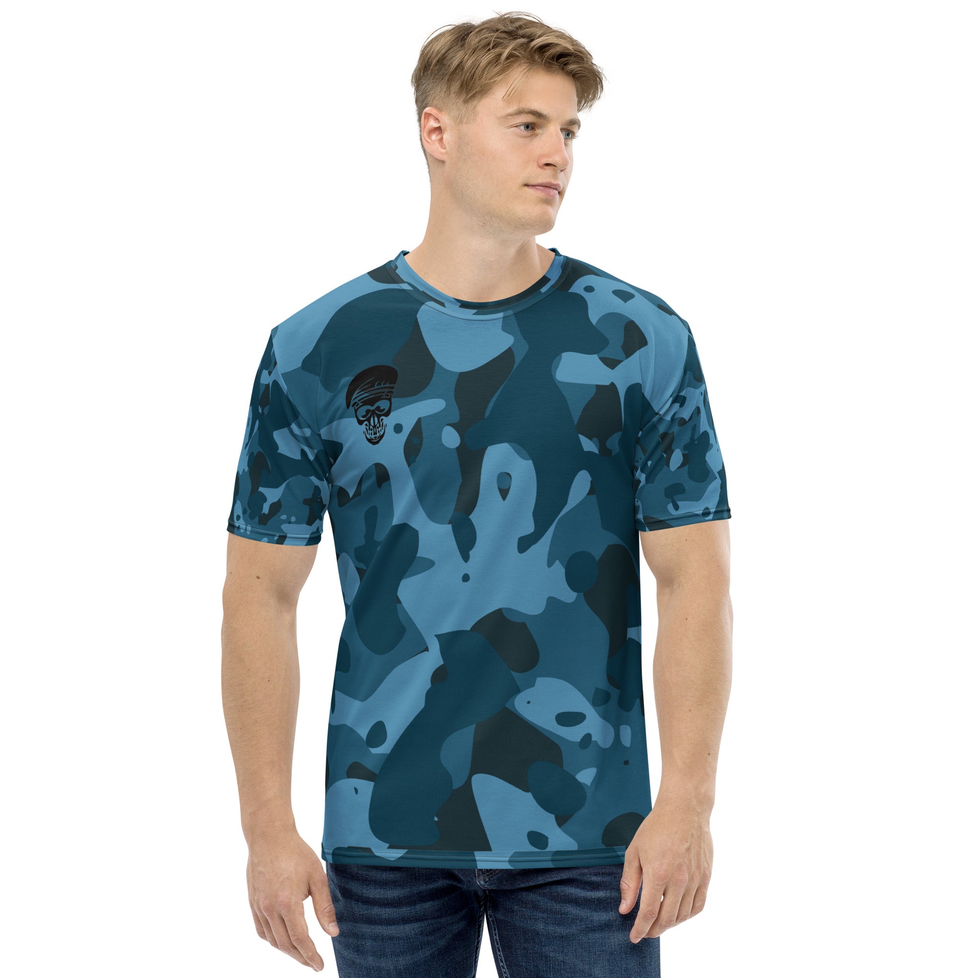 Men's On Duty Skull Printed Camo T-Shirt