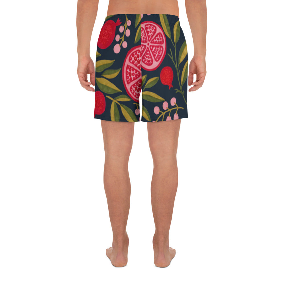 Men's Recycled All Over Fruit Printed Athletic Shorts
