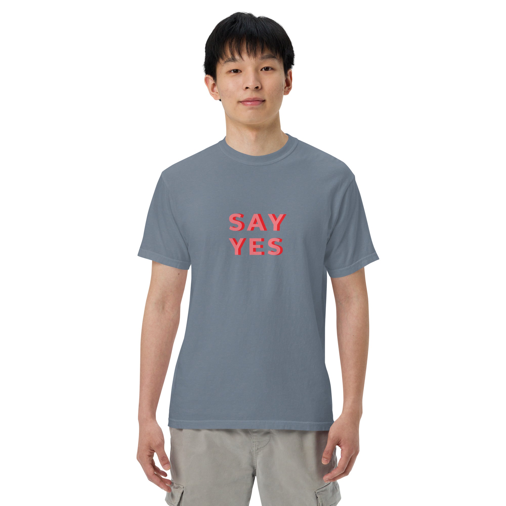 Men’s garment-dyed heavyweight t-shirt | Say yes